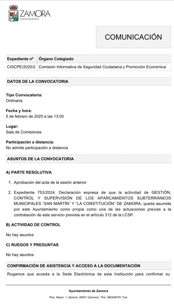 Comisión Informativa de Seguridad Ciudadana y Promoción Económica