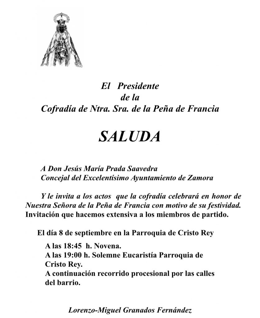 Misa solemne y procesión de la Cofradía de Nuestra Señora de la Peña de Francia