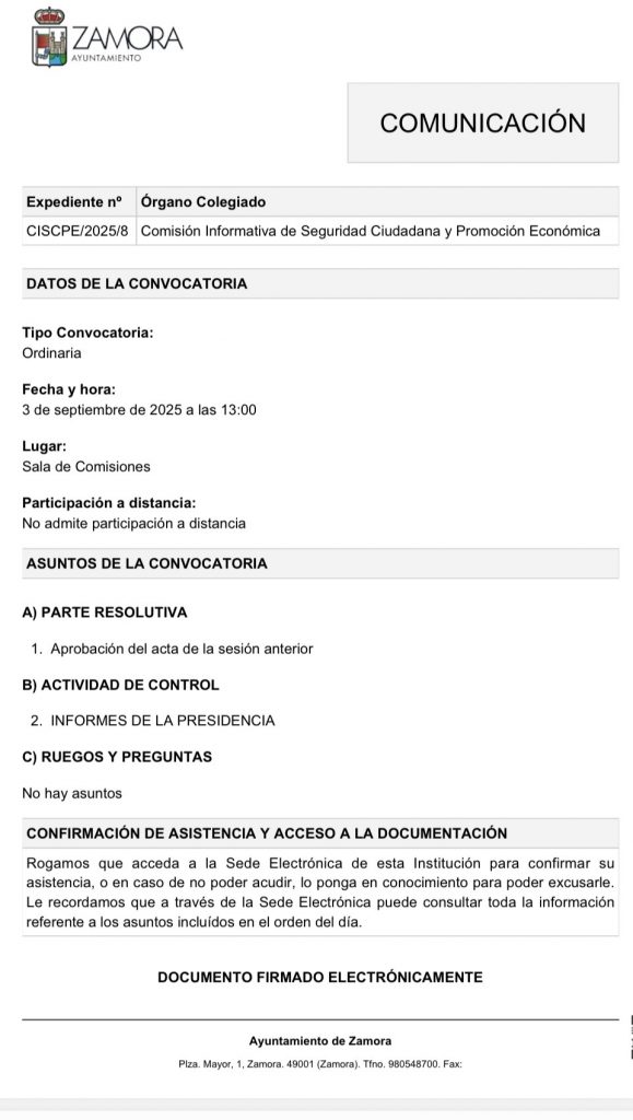 Comisión de Seguridad Ciudadana y Promoción Económica