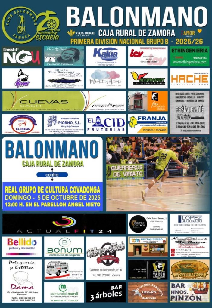 Partido Club Balonmano Zamora-Real Grupo de Cultura Covadonga
