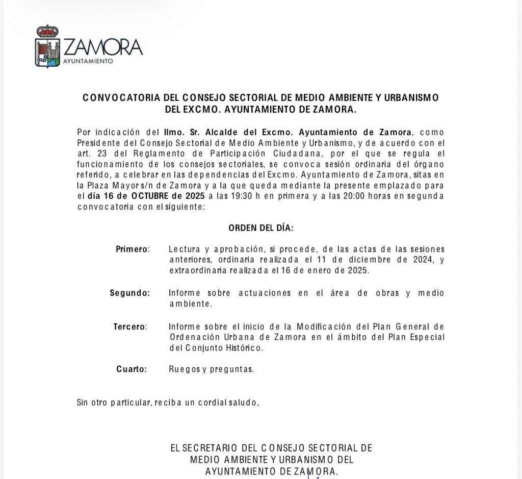 Consejo Sectorial de Medio Ambiente y Urbanismo