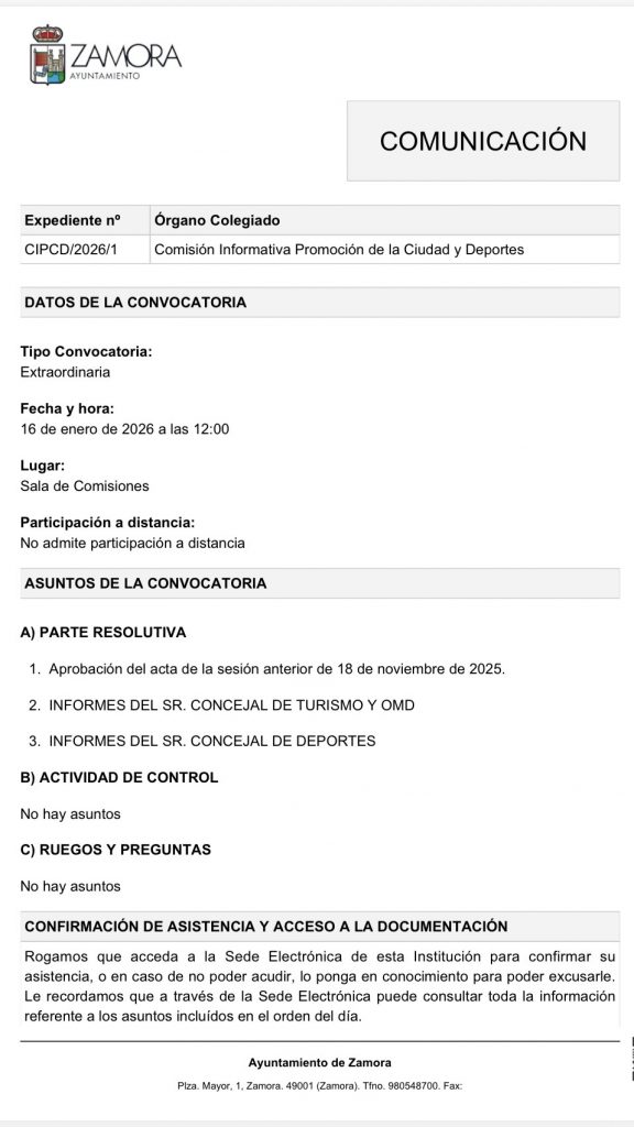 Comisión de Promoción de la ciudad y Deportes