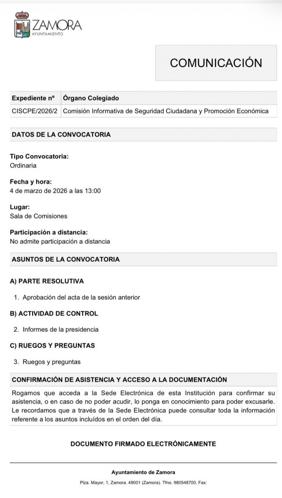 Comisión de Seguridad Ciudadana y Promoción Económica