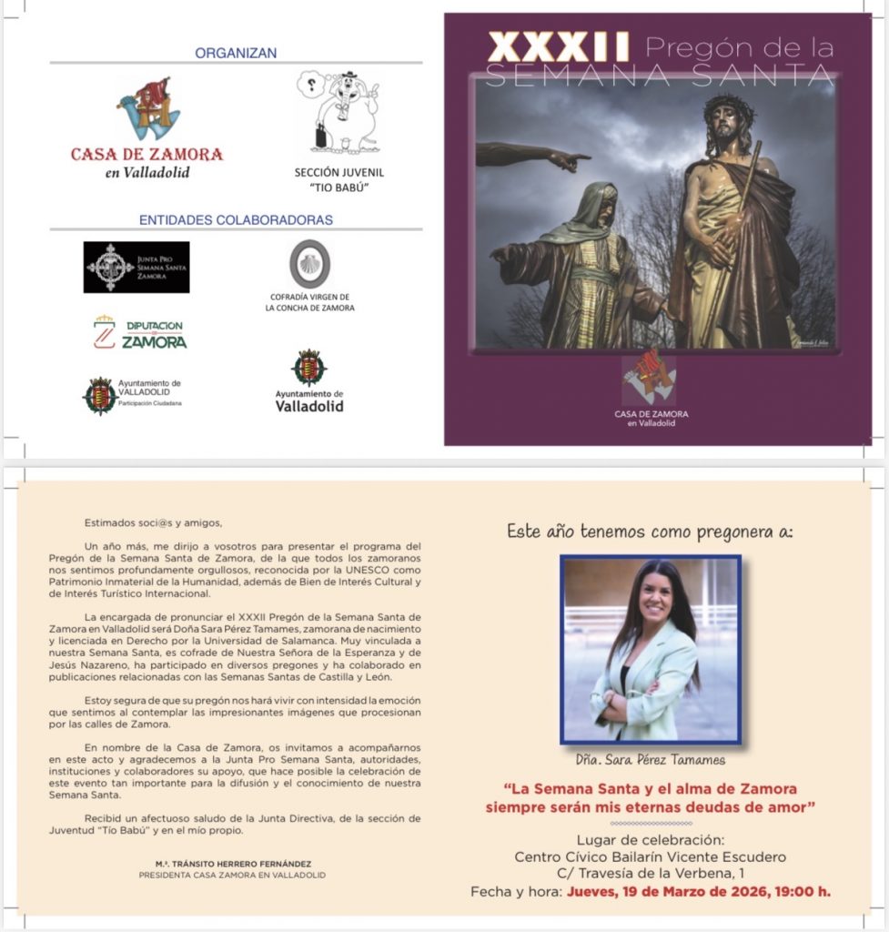 Pregón de la Semana Santa de Zamora en Valladolid