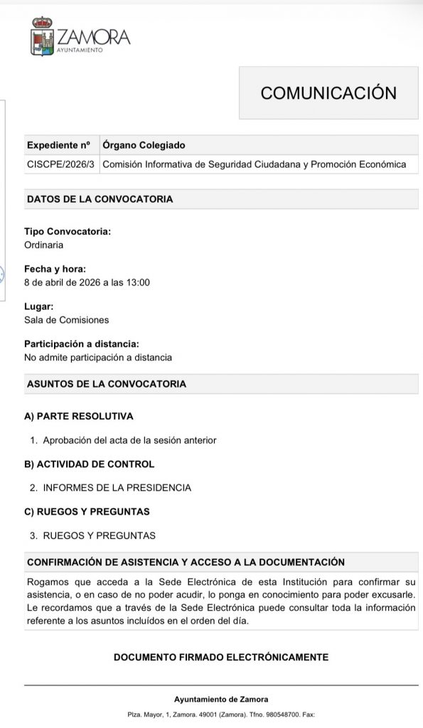 Comisión de Seguridad Ciudadana y Promoción Económica