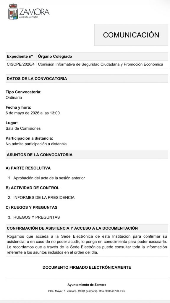 Comisión de Seguridad Ciudadana y Promoción Económica