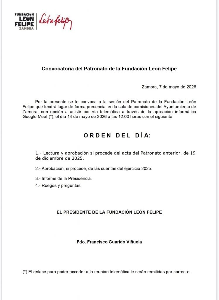 Reunión del Patronato de la Fundación León Felipe