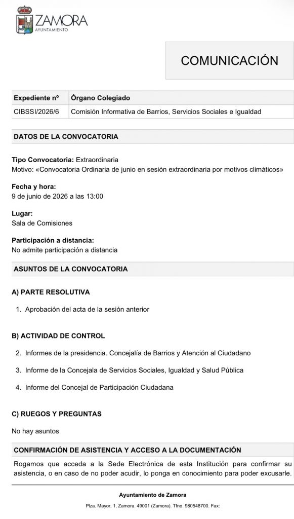 Comisión de Barrios, Servicios Sociales e Igualdad
