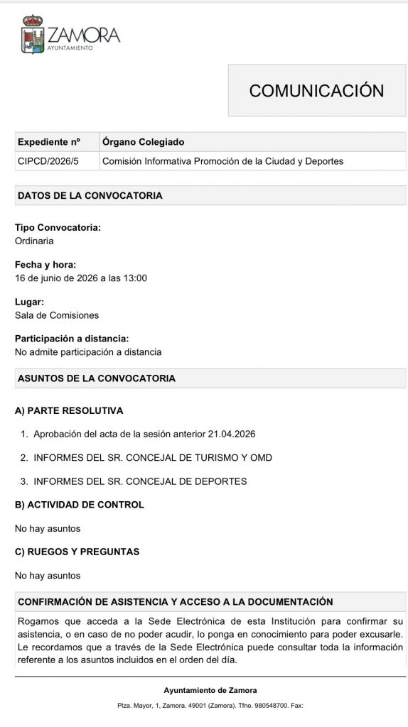 Comisión de Promoción de la ciudad y Deportes