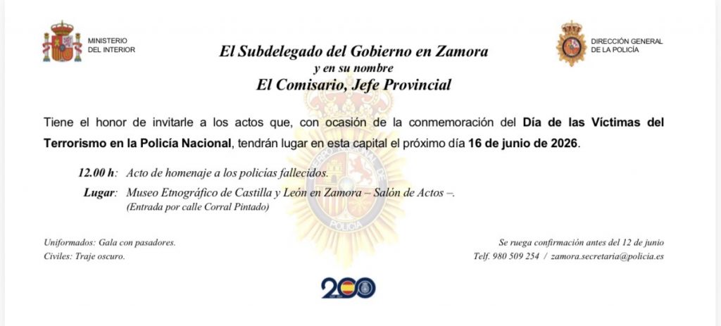 Acto de conmemoración del Día de las Víctimas del Terrorismo en la Policía Nacional