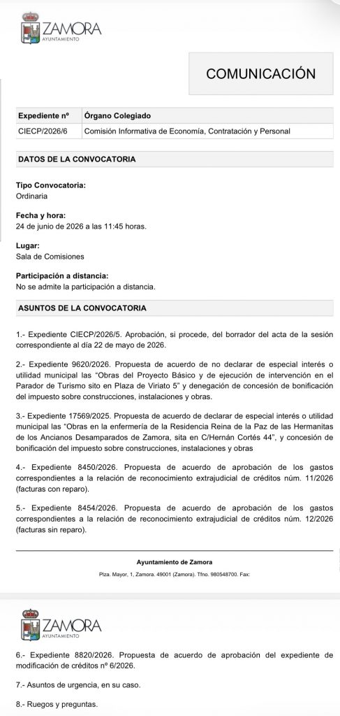 Comisión de Economía, Contratación y Personal