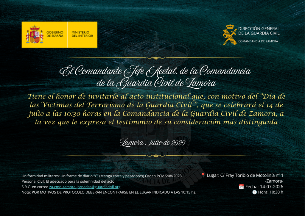 Acto de homenaje a las víctimas de terrorismo de la Guardia Civil