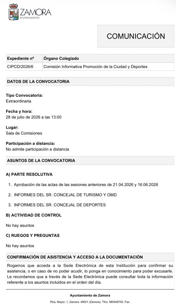 Comisión de Promoción de la ciudad y Deportes