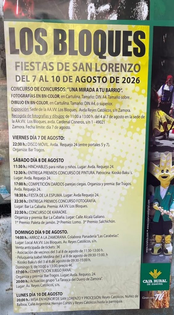 Arroz a la zamorana con motivo de la fiesta del barrio de Los Bloques