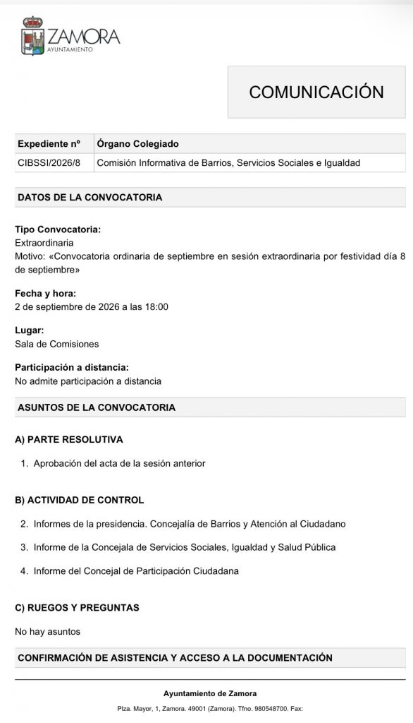 Comisión de Barrios, Servicios Sociales e Igualdad
