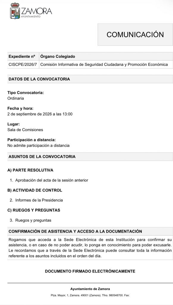 Comisión de Seguridad Ciudadana y Promoción Económica