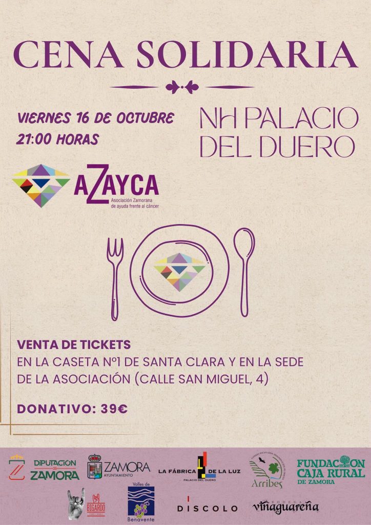 Cena solidaria a favor de AZAYCA