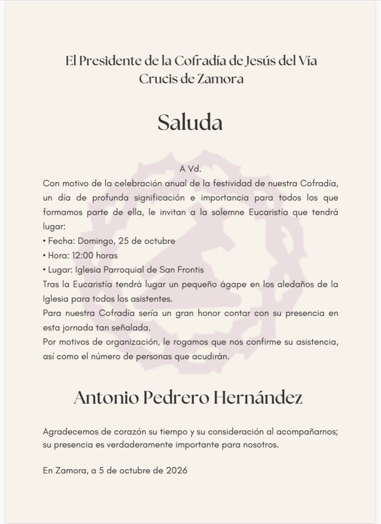 Festividad de la Cofradía de Jesús del Via Crucis